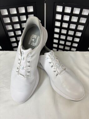 🤍 FootJoy Golf Shoes Mens 11.5 White FJ Athletic Cleats 55446 Spikeless 🤍